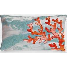 Liora Manne Oblong Outdoor Throw Pillow in Coral Wave Aqua Pillows Coral Wave Aqua (50.8x50.8)