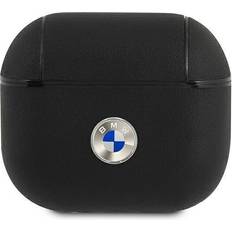 BMW Case BMA3SSLBK Apple AirPods 3 cover black/black Geniune Leather Silver Logo