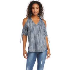 Karen Kane Linen Cold Shoulder Tie Sleeve Top