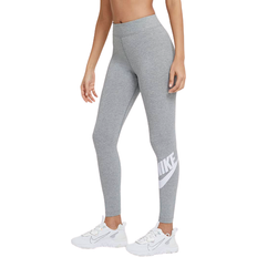 Nike Weiß Leggings Nike Women's Sportswear Essential High Rise Leggings - Dark Grey Heather/White