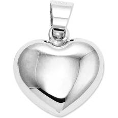 White Gold - Women Charms & Pendants Puffed Heart Charm - White Gold