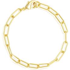 Adjustable Size Anklets Adornia Paper Clip Chain Anklet 10" - Gold