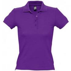 Sol's Women's People Pique Short Sleeve Cotton Polo Shirt - Dark Purple