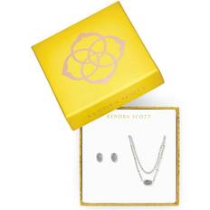 Kendra Scott Jewelry Sets Kendra Scott Emilie Necklace and Earrings Gift Set in Platinum Drusy OS
