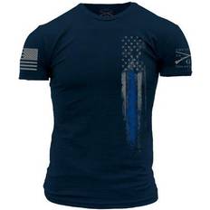 Grunt Men's Blue Line Flag T-shirt
