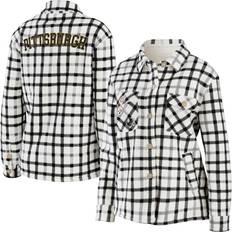 WEAR by Erin Andrews Women's WEAR By Erin Andrews College Navy Seattle  Seahawks Button-Up Plaid Long Sleeve Shirt