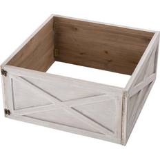 Storage Boxes GlitzHome Wooden Collar Box In White White Storage Box