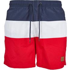 Urban Classics Color Block Swimshorts - Firered/Navy/White