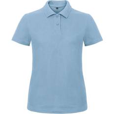 B&C Collection Women's ID.001 Short-Sleeved Pique Polo Shirt - Light Blue