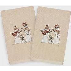 Linum Home Textiles Christmas Snow Family Guest Towel Beige (76.2x40.64)