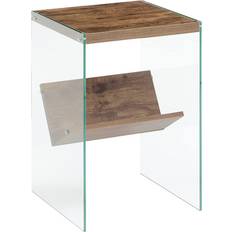 White and glass end tables Convenience Concepts Soho Small Table 15.8x16.5"