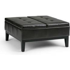 Leather coffee table ottoman WyndenHall Lancaster Coffee Table 35.8x35.8"