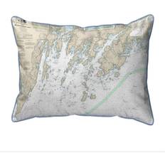 Kite Muscongus Bay, ME Nautical Map Pillow 16x20 Multi Specialty