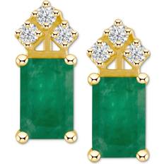 Macy's Crown Stud Earrings - Gold/Ruby/Diamonds