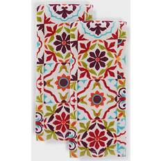 Fiesta Worn Tiles Kitchen Towels in Red Kitchen Towel Multicolor (71.12x40.64)