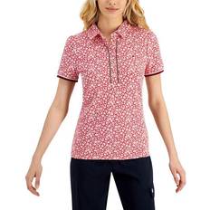 Tommy Hilfiger Women's Puff-Sleeve Polo Top - Scarlet Multi