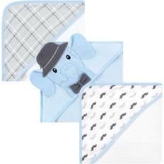 Hudson Cotton Rich Hooded Towels, Blue Charcoal Elephant