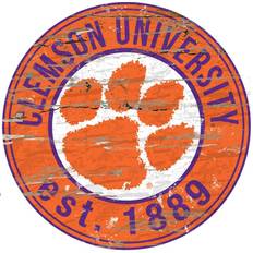 Clemson Tigers Distressed Round Sign Board