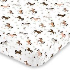 Beige Sheets NoJo Desert Horse Sunset Mini Crib Sheet 24x38"