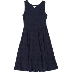 Max Studio Textured Sleeveless A-Line Dress - Navy