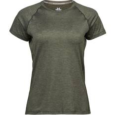 Tee jays Women's Cool Dry Short Sleeve T-Shirt - Olive Melange