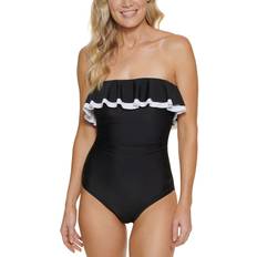 Tommy Hilfiger Swimsuits Tommy Hilfiger Strapless Flounce One-Piece Swimsuit - Black