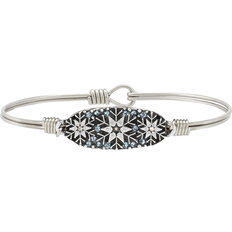 Luca + Danni Snowflake Medley Bangle Bracelet - Silver/Blue