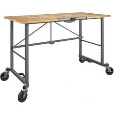 DIY Accessories Cosco CSC66760DKG1E Smartfold Portable Work Desk Table, Wood Top Grey