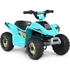 ATVs Costway 6V Kids Electric Quad ATV 4 Wheels Ride On Toy Toddlers Forward&Reverse Blue White