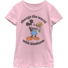 Fifth Sun Mickey With Flowers Change The World With Kindness Graphic Tee
