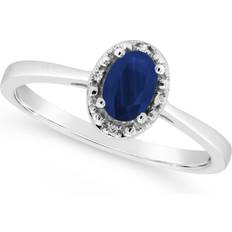 Accent Frame Ring - Silver/Sapphire/Diamond