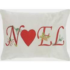 Mina Victory Holiday Embroidered Complete Decoration Pillows White (40.64x30.48)