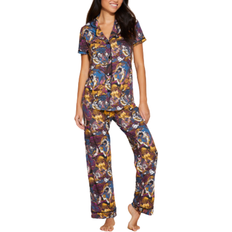 Cosabella Printed Short Sleeve Top And Pant Pajama Set - Africa Tiger/Black