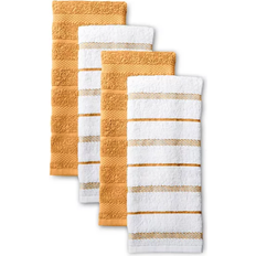 The Sloppy Chef Premier 6-Piece Striped Kitchen Towels - 15x25 - Yellow & Saffron