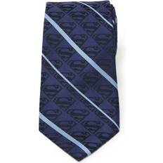 DC Comics Superman Stripe Pattern Silk Tie - Blue