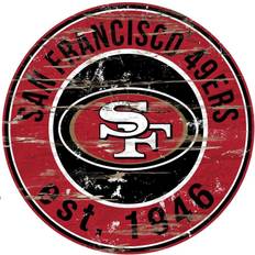 Fan Creations San Francisco 49ers Distressed Round Sign Board