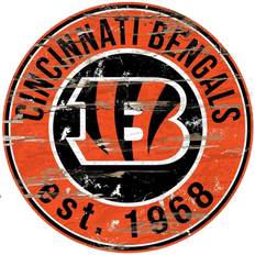Fan Creations Cincinnati Bengals Distressed Round Sign Board