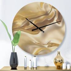 Design Art Golden Cloth Oversized Modern Wall CLock Wall Clock 23"