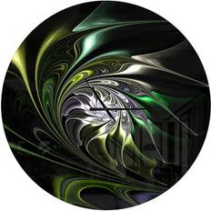 Design Art Multi Colored Green Stained Glass Modern Wall Clock Wall Clock 23"