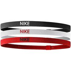 Damen - Schwarz Stirnbänder Nike Elastic Hair Bands 3-pack Unisex - Black/White/University Red