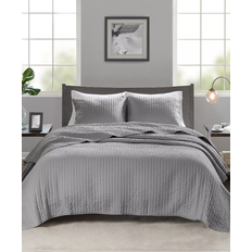 Madison Park Mitchell Reversible Coverlet Bedspread Gray (228.6x228.6)