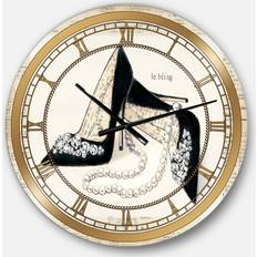 Design Art Glamorous Black Diamond Stiletto Wall Clock 23"