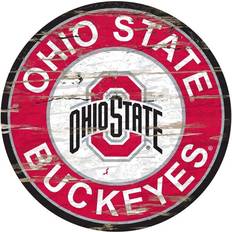 Fan Creations Ohio State Buckeyes Distressed Round Sign Board