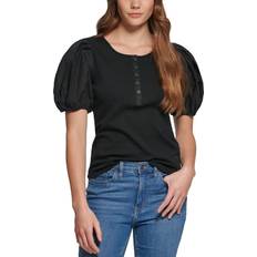 Calvin Klein Women's Puff Sleeve Top - Black