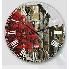 Wall Clocks Design Art Floral Cityscapes Wall Clock 23"