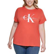 Calvin Klein Red T-shirts & Tank Tops Calvin Klein Trendy Foil Logo Graphic T-shirt Plus Size - Poppy Red