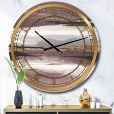 Design Art Purple Glam Storm I Glam Wall Clock Wall Clock 36"