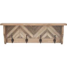 Zimlay Farmhouse 4 Hook Wall Shelf 32"