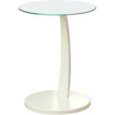 White and glass end tables Monarch Specialties Bentwood Small Table 18x17.8"