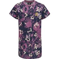 Lila Bademode Hummel Drama T-shirt Dress-SS - Bordeaux (214575-3031-104)